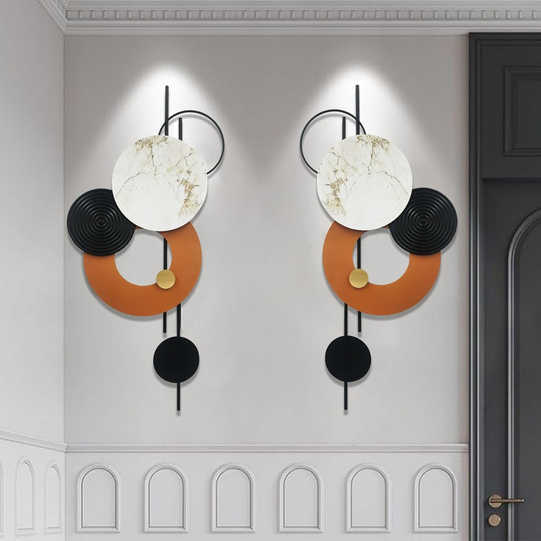 GERHWASH Wanddeko Moderne Wanddeko Wohnzimmer Wand Deko Metall 3D Wandbilder Gross Wanddekoration Ru