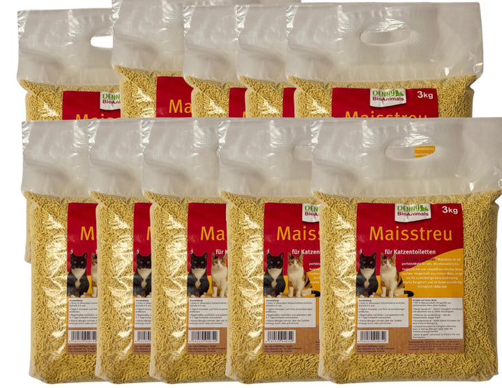 Klumpende Mais Katzenstreu 100% Pflanzlich & Biologisch Abbaubar – Extra Ergiebig & Geruchsbindend –