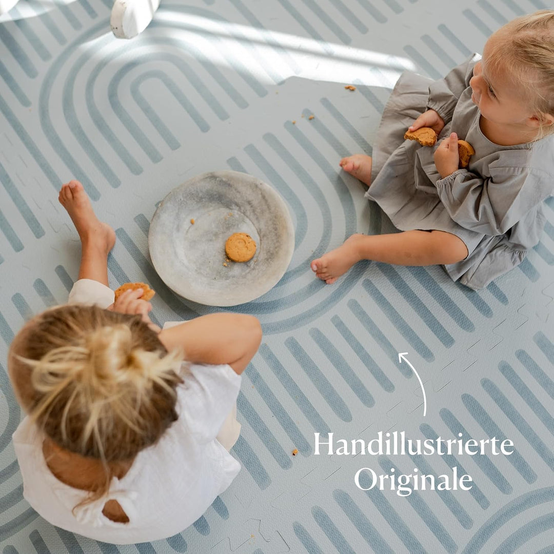 Toddlekind Baby-Puzzlematten, 6-TLG. inkl. Rand, ungiftige Schaumstoffmatten, für Bauchzeit und Krab