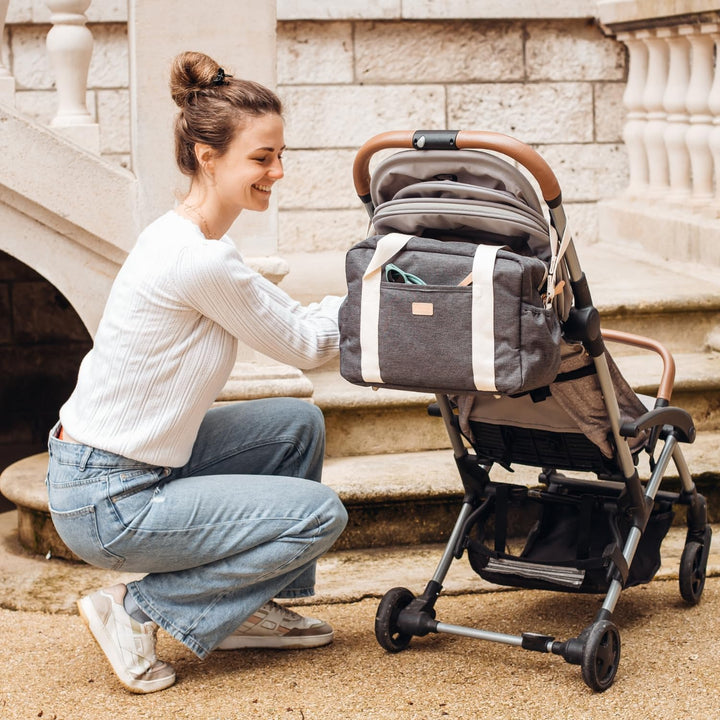 BÉABA, Wickeltasche für Babys, Mehrere Fächer, 10 Taschen, Reissverschluss Trolley-Koffer, Schulterg