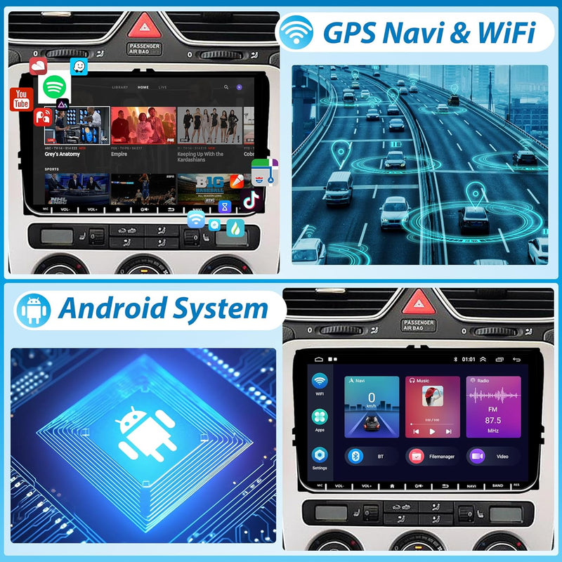 2G+64G Wireless Carplay Android Autoradio 2 Din für VW Golf 5 6 Passat Polo Tiguan Touran Caddy Skod
