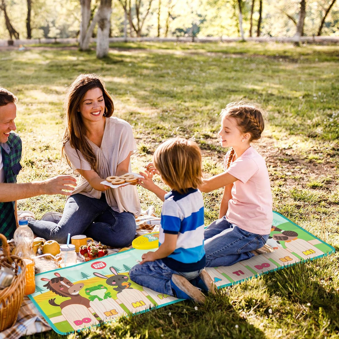 KOMFOTTEU Boden Klaviermattemit 10 Tiergeräuschen, Klaviermatte mit 10 Tasten & 10 eingebauten Liede