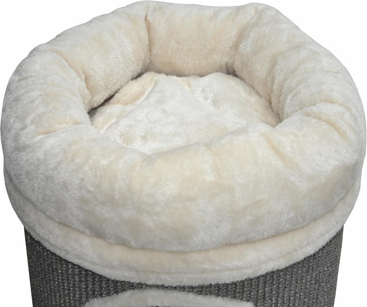 nanook Kratztonne Bella aus Sisal, Höhe 80 cm, Spieltonne für Katzen ø 35 cm, Katzenkratzbaum mit 3