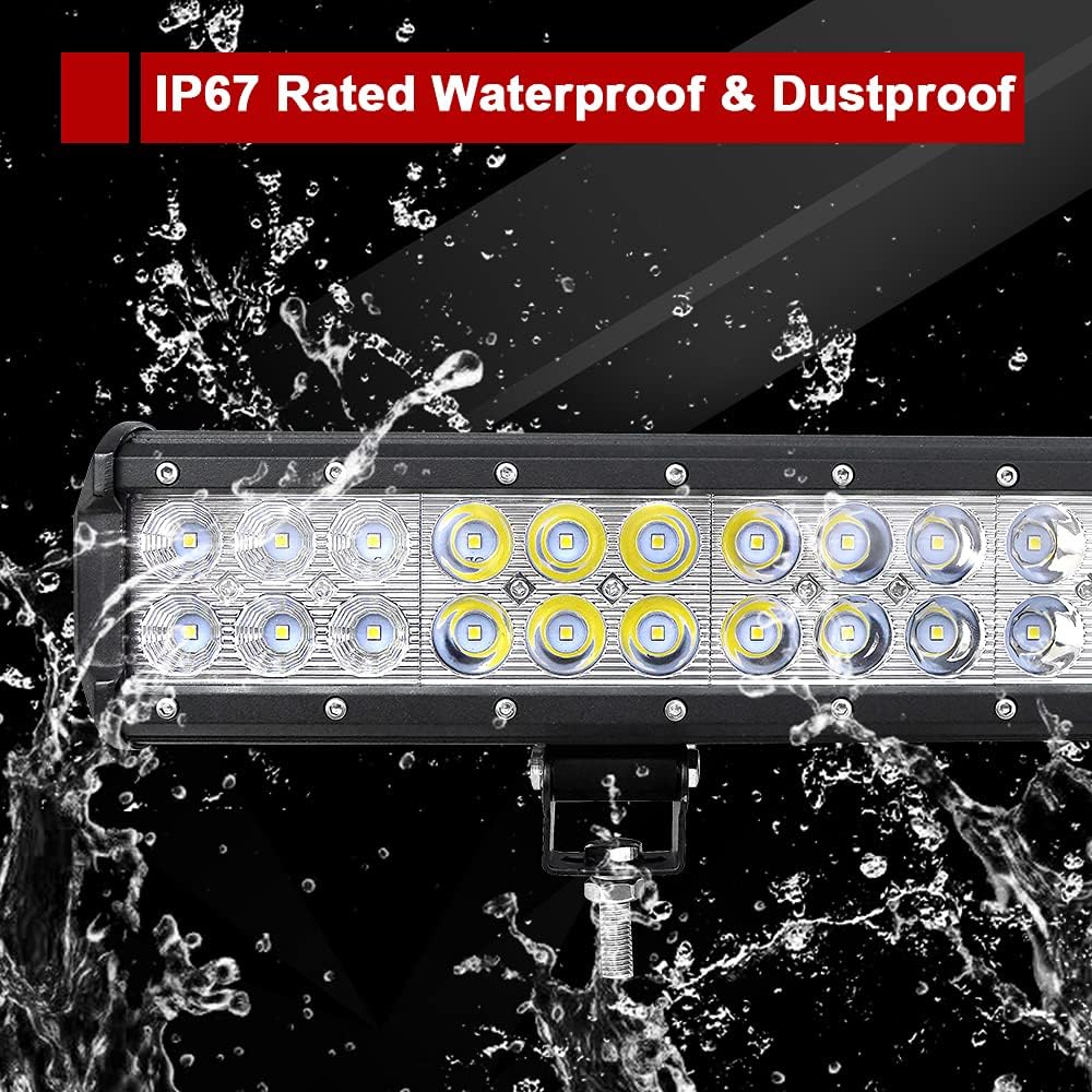 Willpower 126 W 50,8 cm LED Lichtleiste Flutlicht Spot Combo Beam + 23 Zoll Kennzeichenhalter Univer
