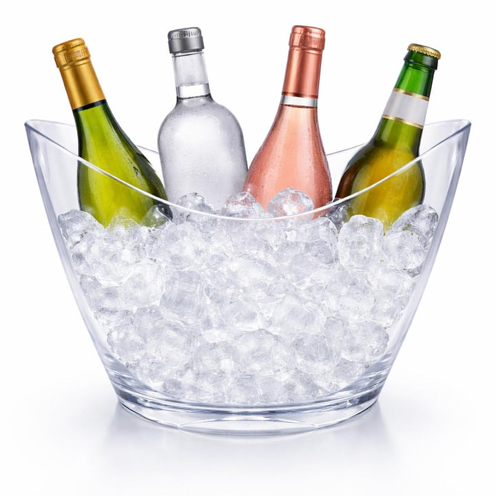 Transparenter Flaschenkühler/Getränkekühler 28,5 cm breit – Sektkühler/Eisbehälter 20 cm hoch