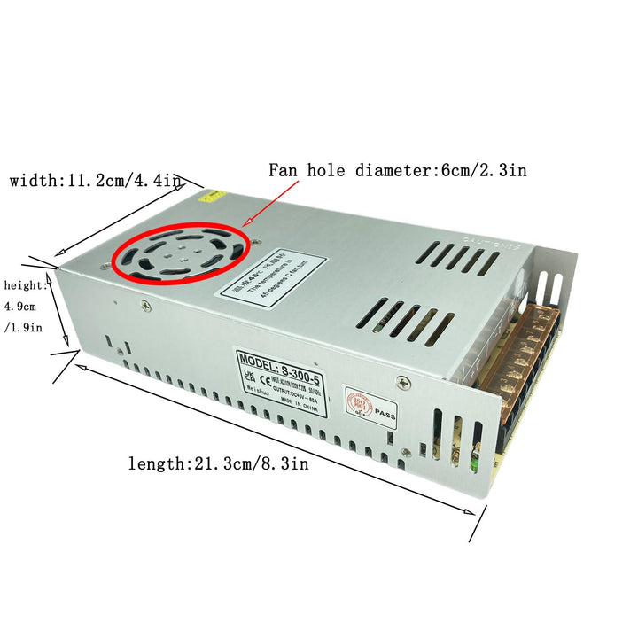 LianShi 5V 60A 300w Universal Schaltnetzteil geregelter Transformator urzschluss und Überstromschut