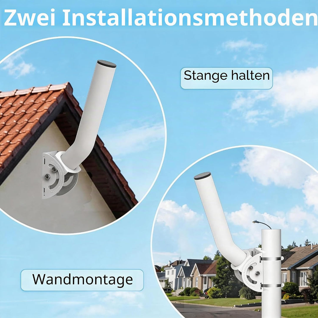 Universal verstellbare TV-Antennenhalterung, Wandmontage, 27.9 cm, wetterfest, J-Stange, kabellose S