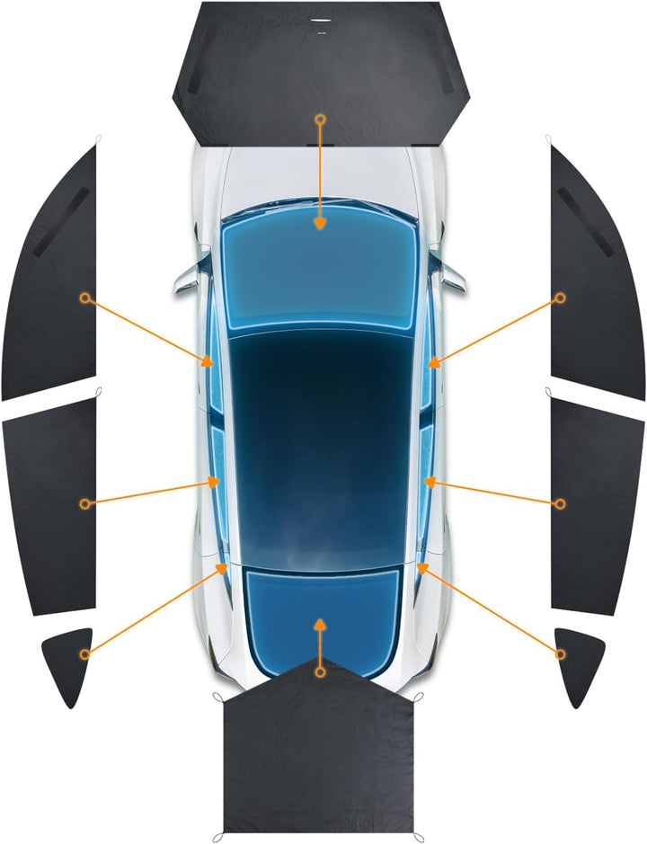 TESCAMP Tesla Model Y Vorhänge Auto Sichtschutz Windschutzscheibe Sonnenschutz für Camping Faltbares