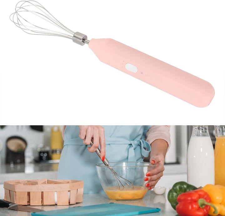 Handheld USB Lade Elektrische Schneebesen Tragbare Edelstahl Milchaufschäumer Küche Bar Liefert (Ros