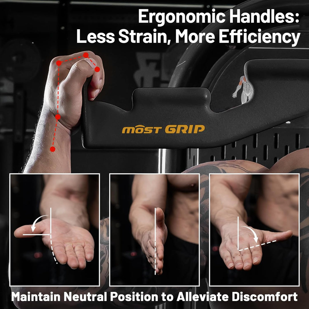 Latzugstange mit 6 Ergonomischen Griffen, Rutschfest Latzug Griff für Das Fitnessstudio Zu Hause, La