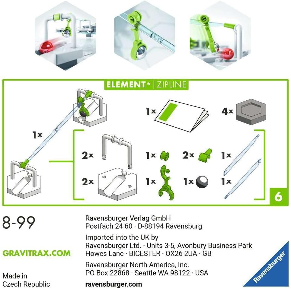 Ravensburger GraviTrax Starter-Set 22410 - GraviTrax Starterset für Deine Kugelbahn & GraviTrax Elem