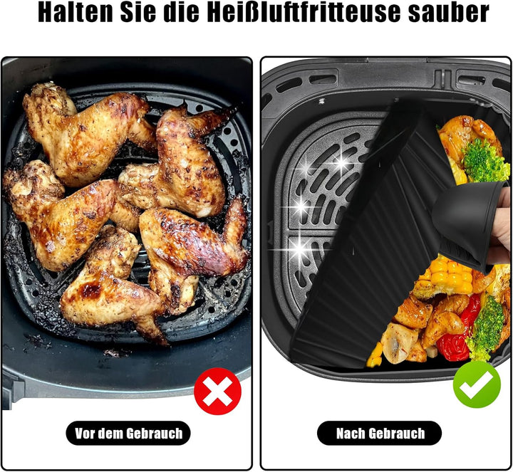 Silikonform Heissluftfritteuse für Ninja AF180EU 6,2L, 5 Stück Airfryer Silikonform für Ninja AF140E