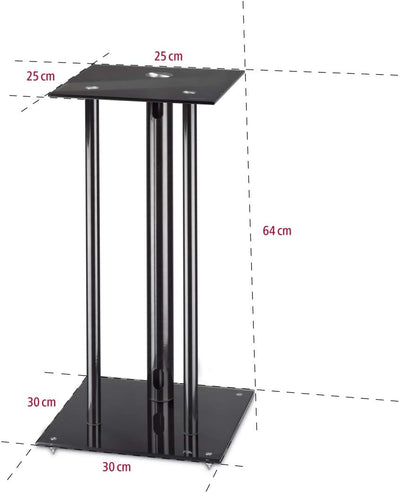 Hama Lautsprecherständer 2er-Set mit versteckter Kabelführung (universaler Boxen-Ständer mit Glas Au