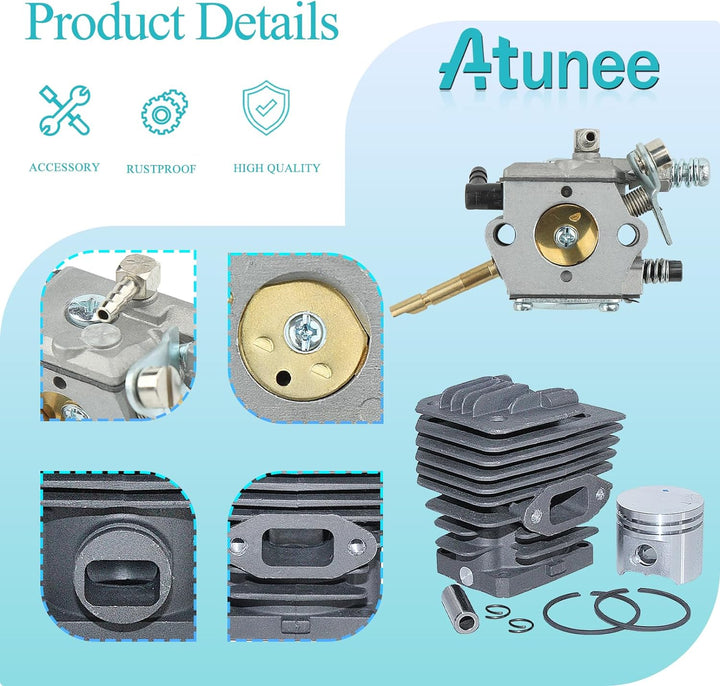 Atunee 38 mm Zylinder Kolben Vergaser für Stihl FS160 FS180 FS220 FS280 FS290 Kupplungstrommel Ersat