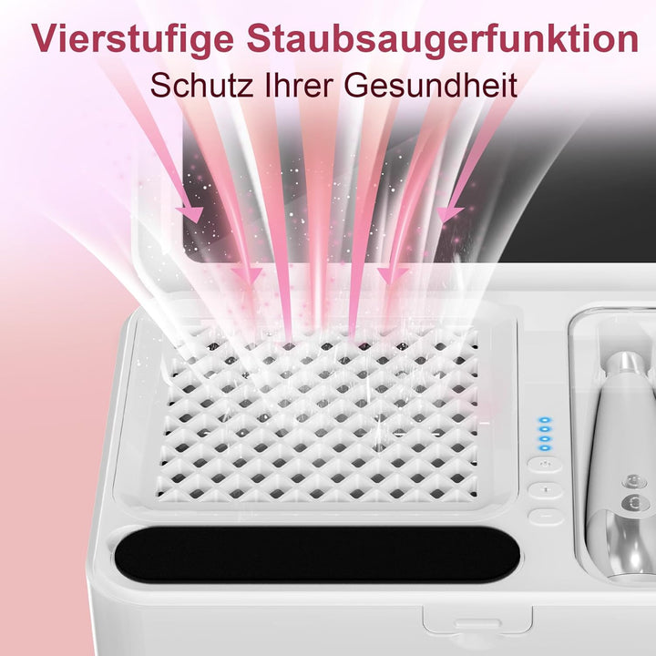 Nagelstaubsauger mit 16 Maniküre/Pediküreset, Staubabsaugung für Nägel Elektrisches Nagelpflegeset f