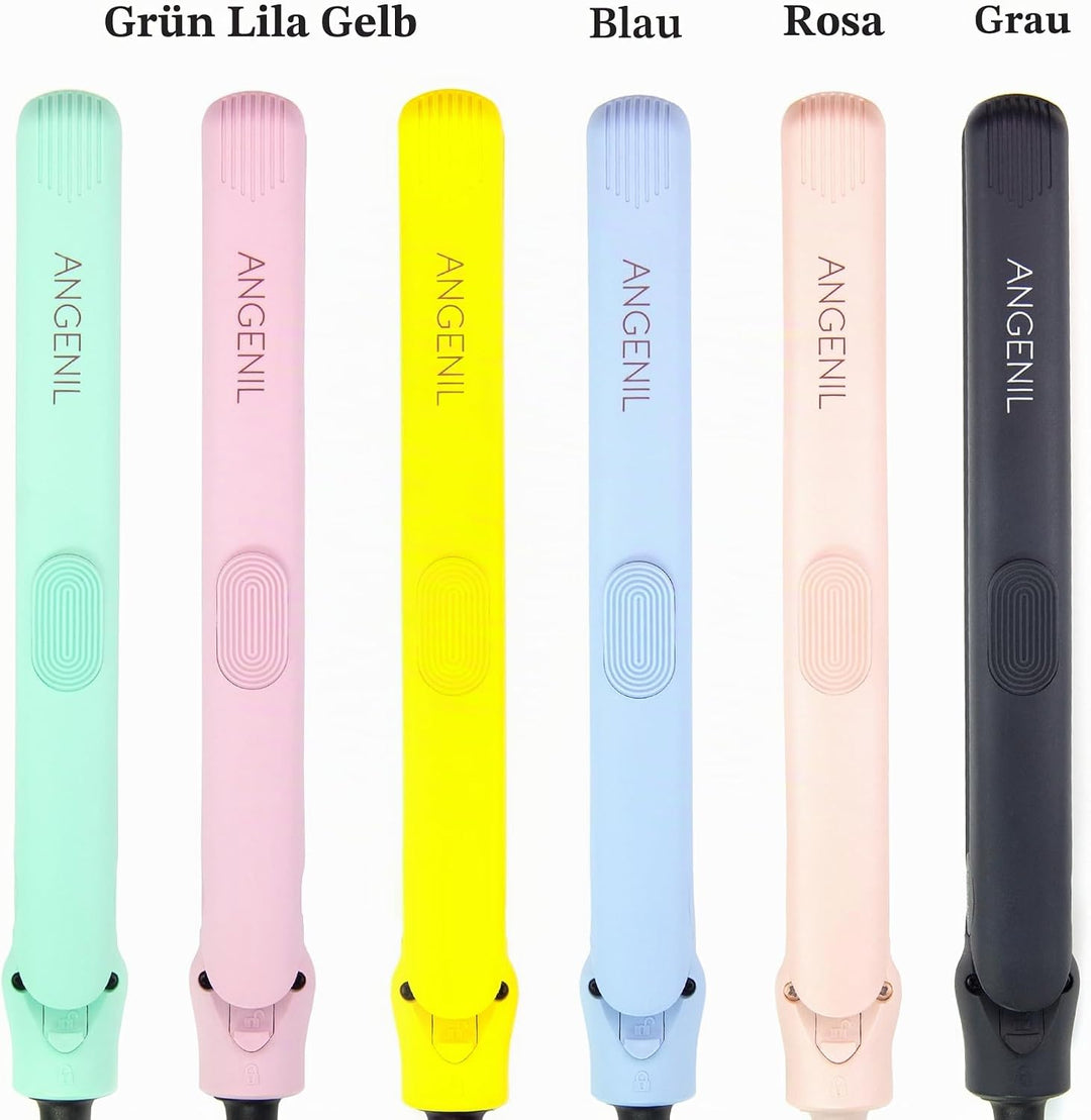 ANGENIL Pro Mini Haarglätter und Lockenstab aus Titan, 2-in-1, sportlicher Haarglätter und Reisegrös