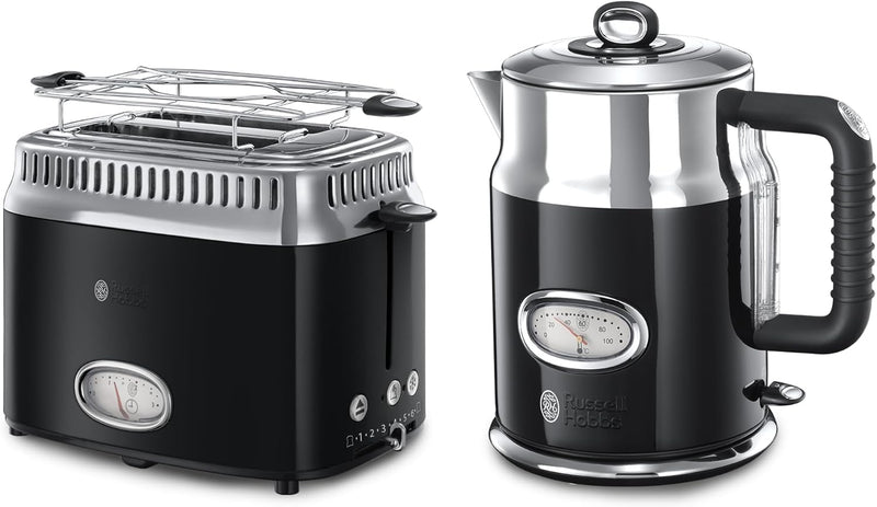 Russell Hobbs Wasserkocher + Toaster Retro schwarz