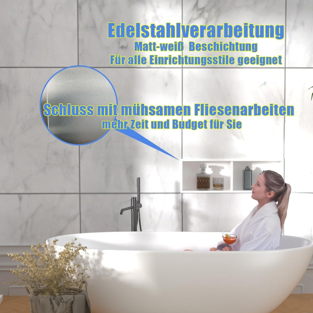 Edelstahl Wandnische dusche zur Aufbewahrung Duschablage Unterputz,Einbaunische Wand Eingebaut,Dusch