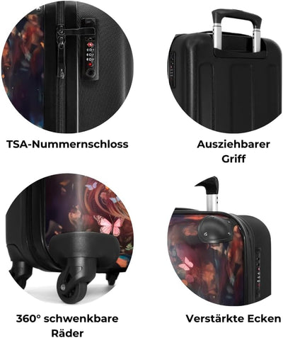 NoBoringSuitcases.com® Kinderkoffer Mädchen - Pferd mit Blumen - Koffer Kinder Mädchen - Koffer pers