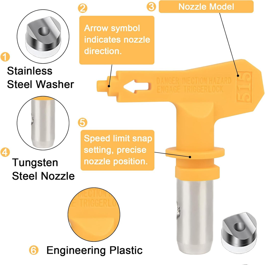 Airless Düse mit Spitzendichtung, Reversible Sprühspitzen, Düsenspitzen für Airless-Farbspritzgeräte