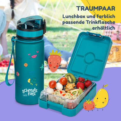 schmatzfatz Easy Brotdose für Kinder mit Fächern, Bunte Unterteilt & Auslaufsicher, BPA-Freie Lunchb