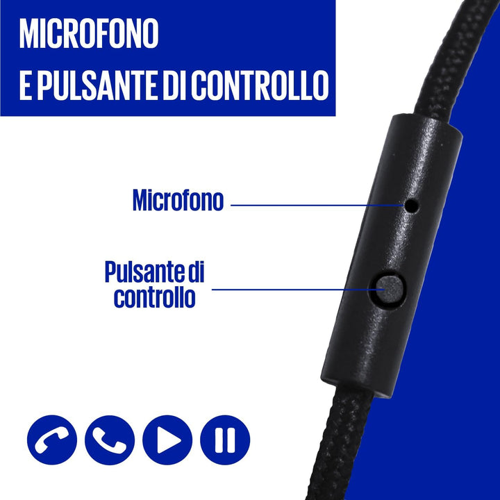 Inter TECHMADE Kopfhörer mit eingebautem Mikrofon | kompatibel mit PC, Smartphone und Konsolen