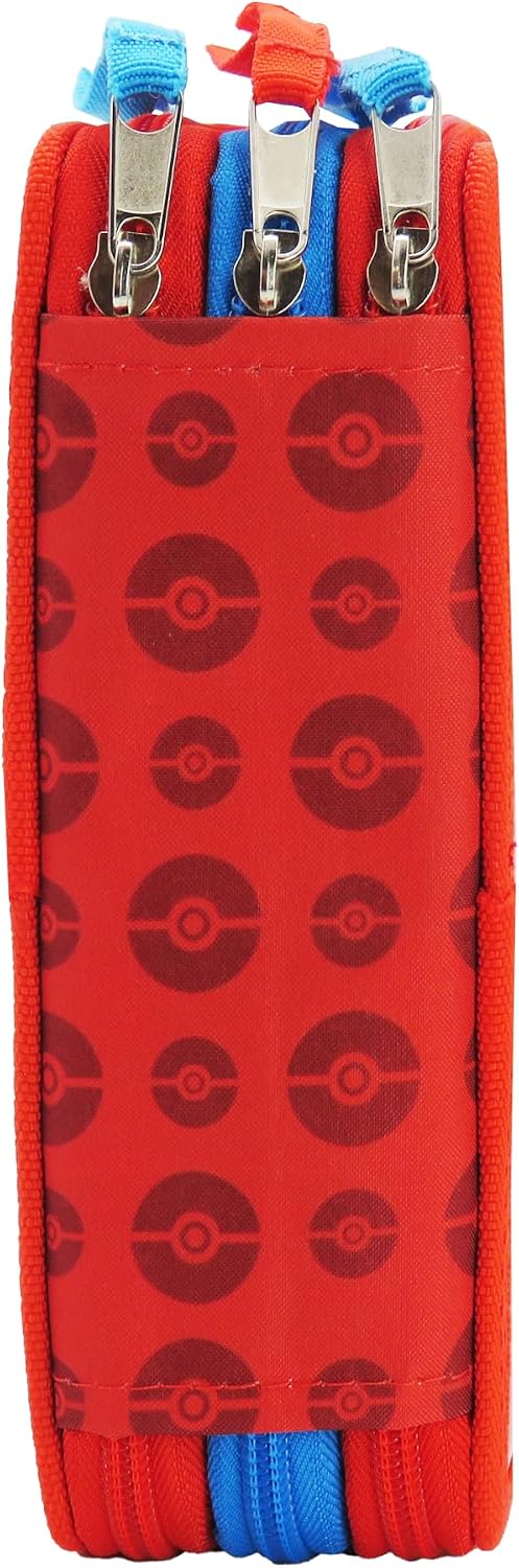 CYPBRANDS Pokémon-Federmäppchen, 3-stöckig, Schulmaterial, Mehrfarbig, offizielles Produkt