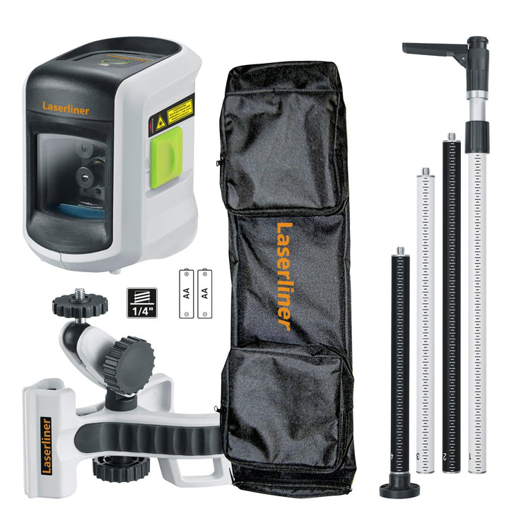 Laserliner Kreuz-Linienlaser, SmartVision-Laser Set, grüner Laser mit 270 cm Stativ, für Innen- und