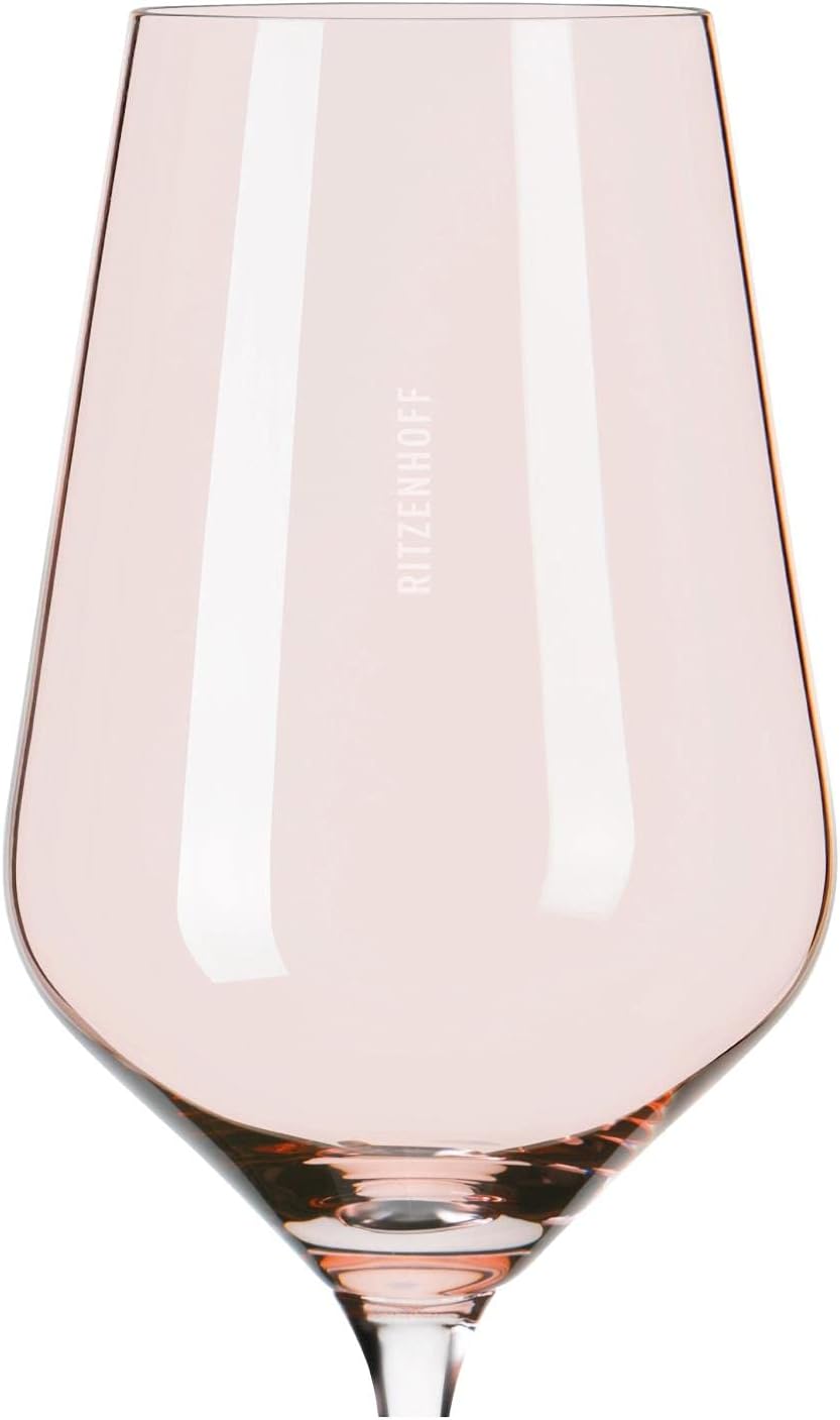 Ritzenhoff 3641001 Weissweinglas 300 ml – Serie Fjordlicht Nr. 1 – 2 Stück mit Farbverlauf Peach – M