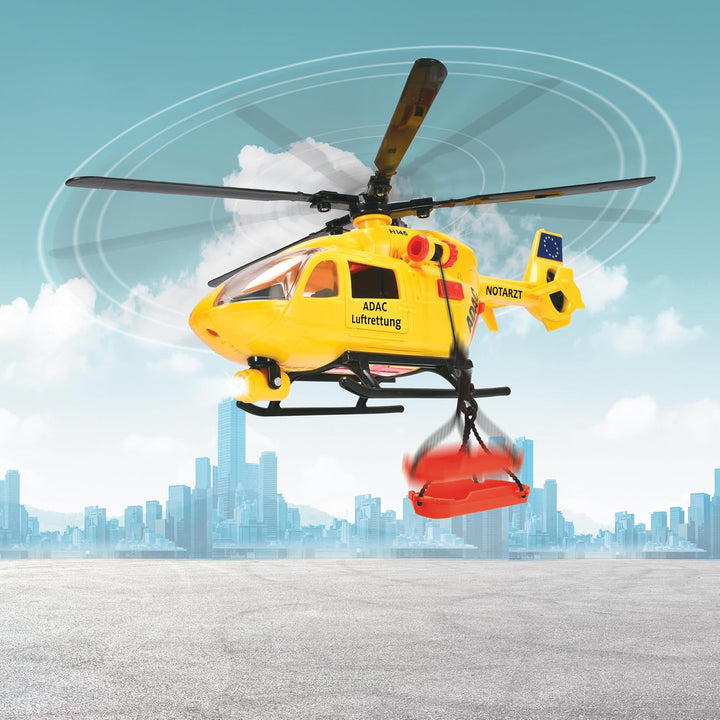 Dickie Toys - ADAC Rettungshelikopter Airbus H145 (36 cm) - grosser Hubschrauber mit Aufzieh-Propell