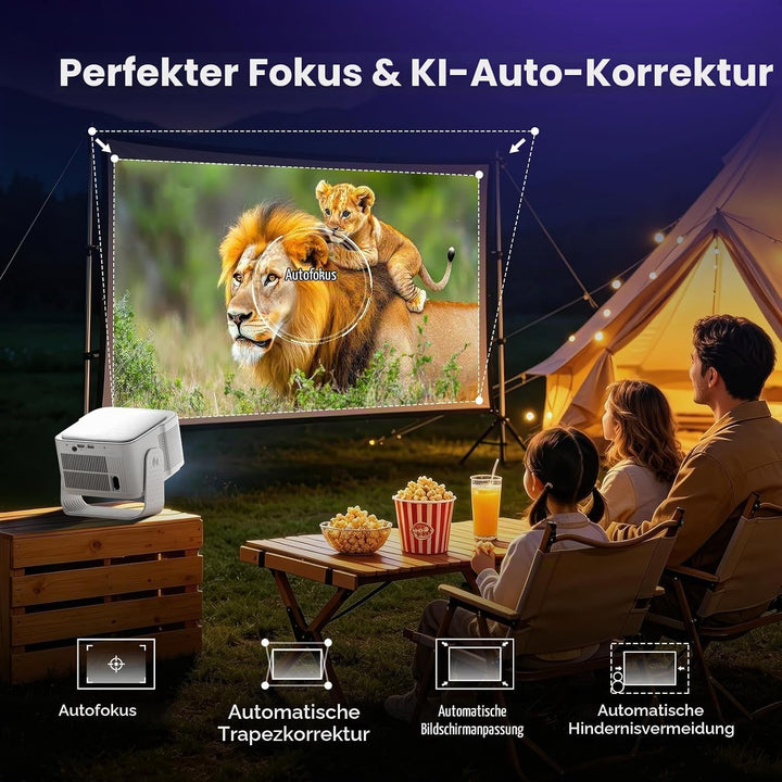 Beamer [Google TV 50000+ Apps &amp; 4K 8K Support 1080p Native Auflösung &amp; Automatische Bildschirmkorrek