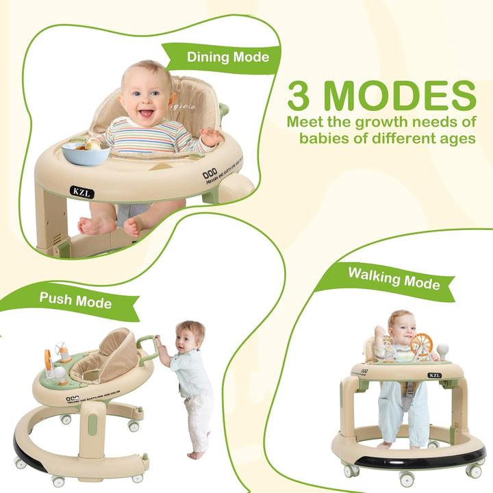 Baby Lauflernhilfe, 3 in1 Baby Walker Höhenverstellbar, Überrollsicherer Lauflernwagen mit Leisen 36