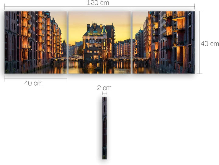 ge Bildet Bild auf Leinwand | Wasserschloss in der Speicherstadt - Hamburg D in 120x40 cm mehrteilig