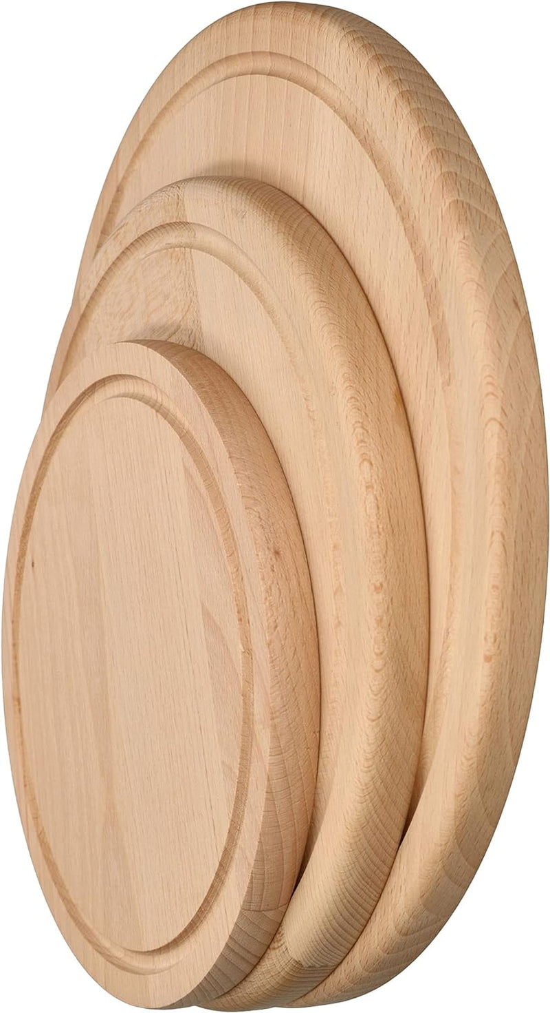 KOTARBAU® 3-tlg. Satz Runder Schneidebretter 20/25/30 cm Holzbrett zum Schneiden von Käse Brot Servi