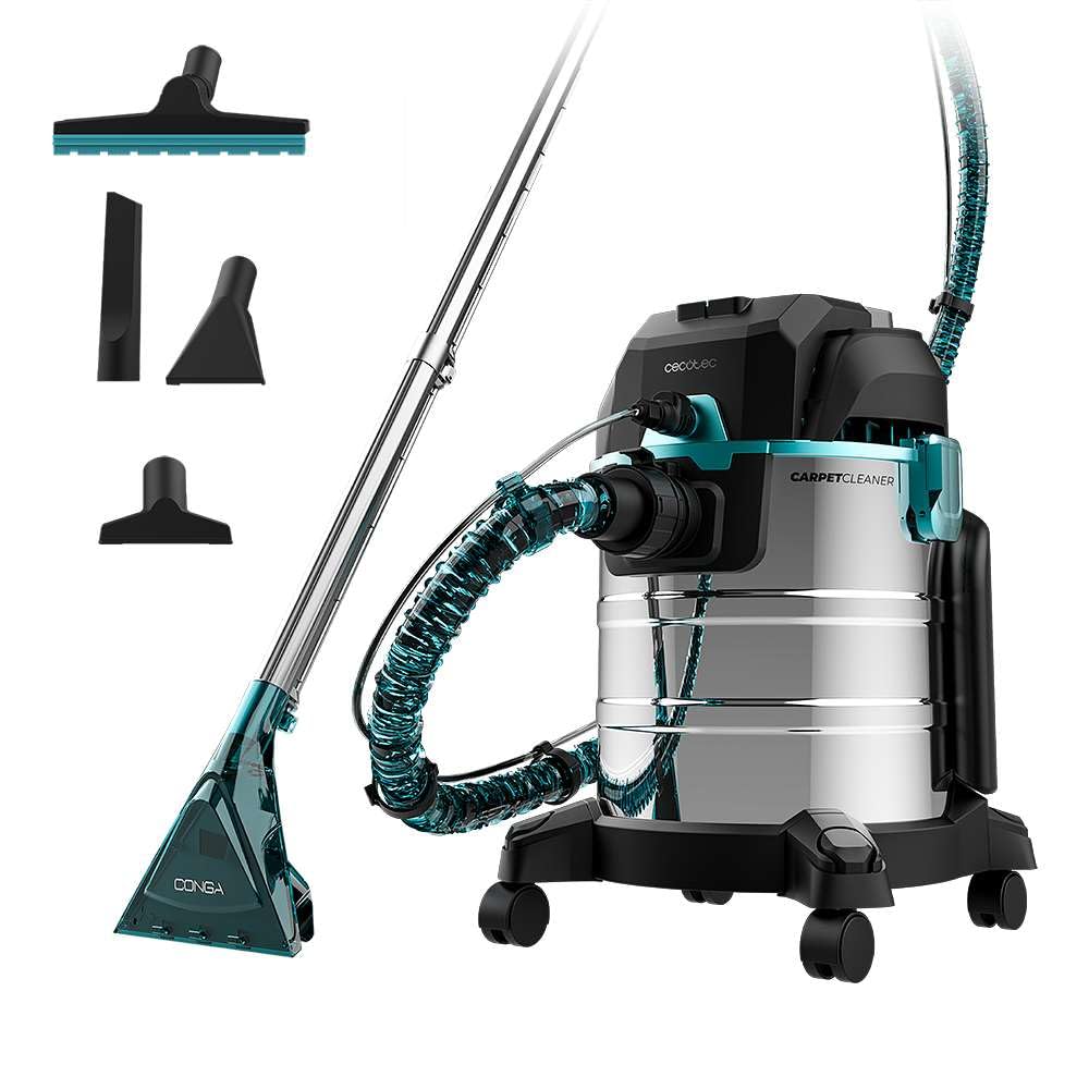 Cecotec Staubsauger für Feststoffe, Flüssigkeiten, Polster und Teppiche mit Kabel Conga CarpetClean