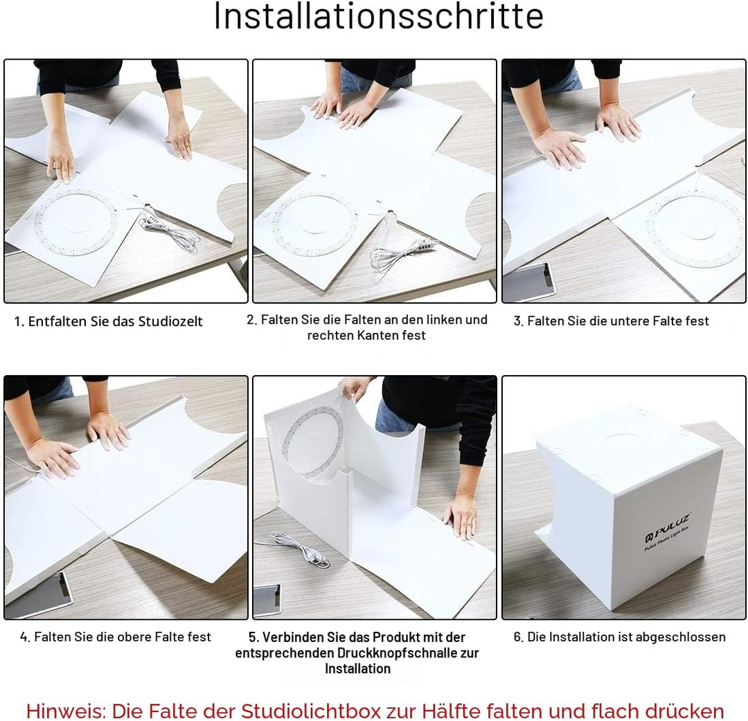 PULUZ Fotostudio 12’/ 30CM Dreifarbiger Temperaturschalter Falten Fotobox Lichtbox für klein Produkt