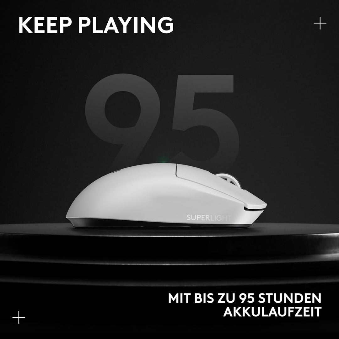 Logitech G PRO X Superlight 2 Lightspeed Kabellose Gaming-Maus, Lightweight, LIGHTFORCE Hybrid-Schal