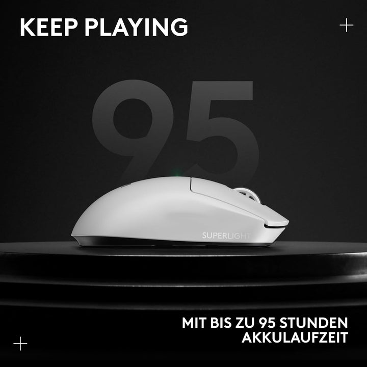 Logitech G PRO X Superlight 2 Lightspeed Kabellose Gaming-Maus, Lightweight, LIGHTFORCE Hybrid-Schal