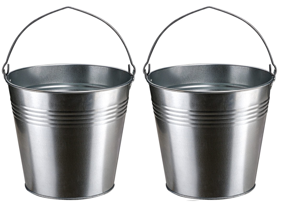 2X Stabilo Stahleimer verzinkt 12 Liter | Metalleimer | Zinkeimer | Blecheimer | Eimer | Garteneimer