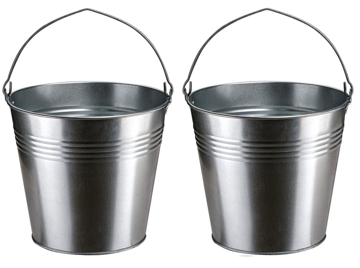 2X Stabilo Stahleimer verzinkt 12 Liter | Metalleimer | Zinkeimer | Blecheimer | Eimer | Garteneimer