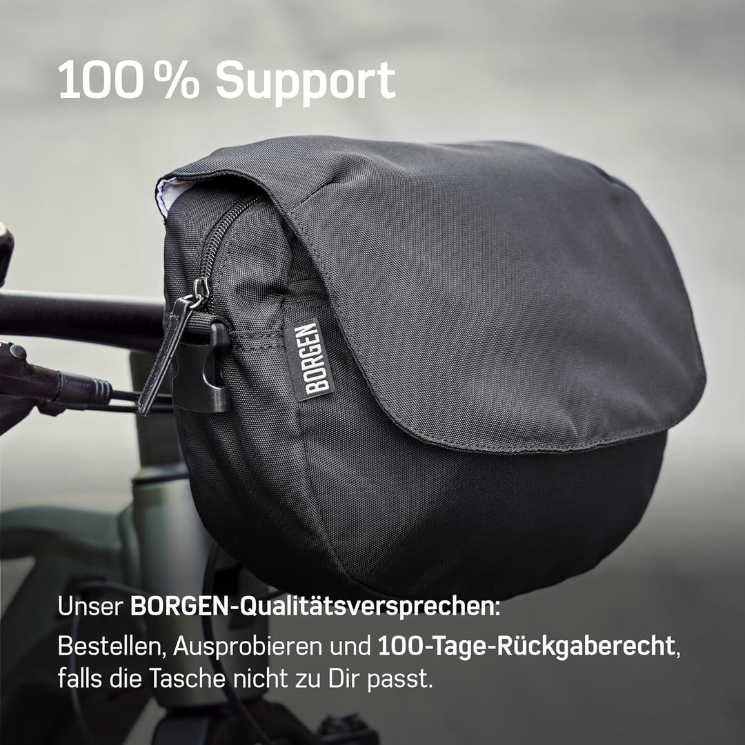 Borgen KLICKfix Lenkertasche Fahrrad - Wasserabweisende und geräumige Fahrrad Lenkertasche 5 L - Fah