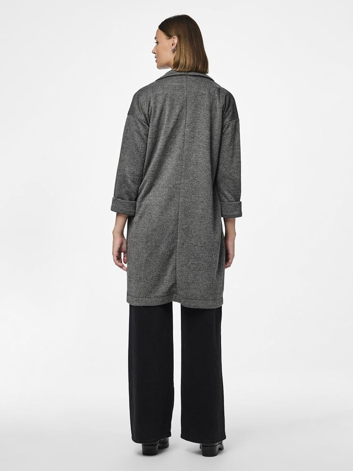 PIECES Damen Mantel, Dark Grey Melange