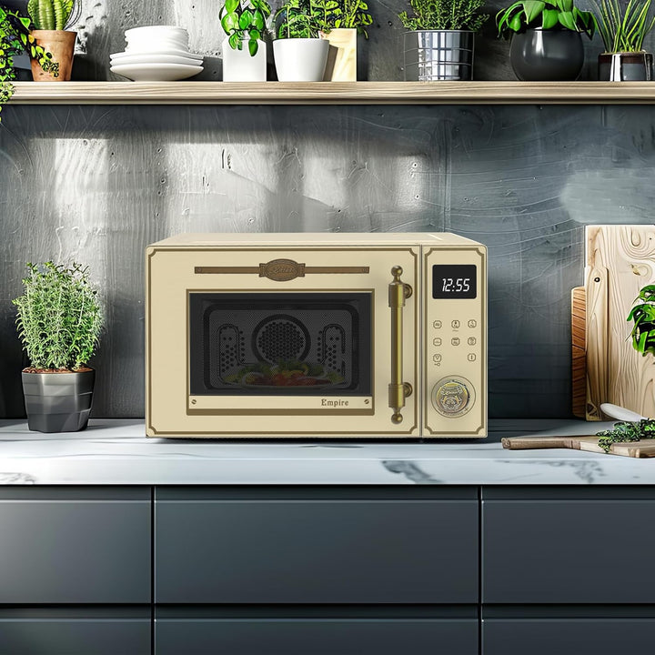 Kaiser Empire Em 2300 ElfEm Retro Mikrowelle in Elfenbein / 23L/ Grill/Heissluft/ 1100W Grill/ 2200W