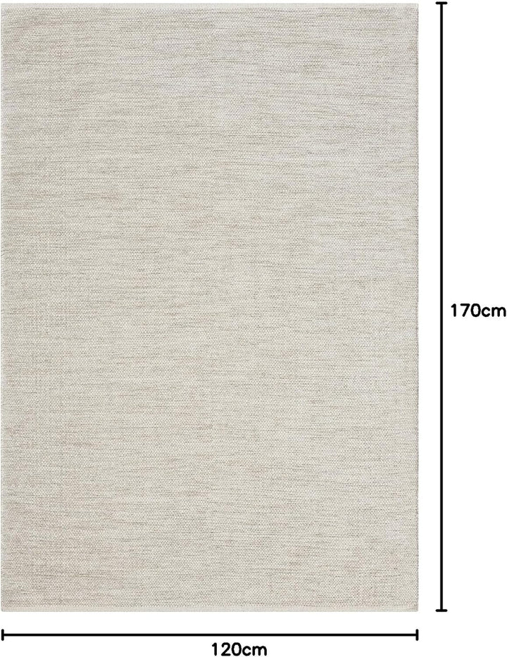 the carpet Boho Natur Wool Handgewebter Wollteppich im natürlichen skandinavischen Boho-Look, Handar
