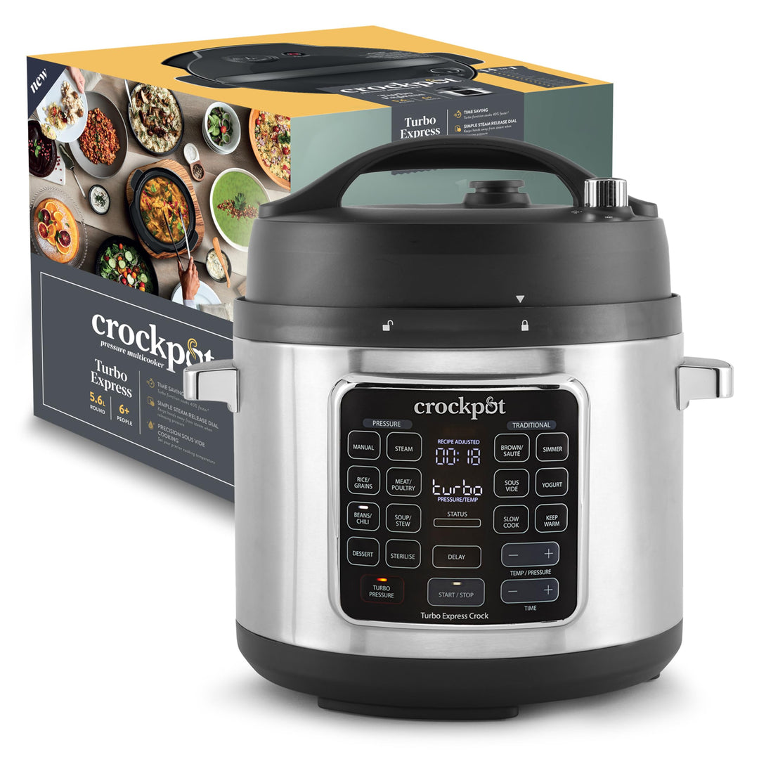 Crockpot Turbo Express Multikocher | 14-in-1-Zubereitungsmöglichkeiten | Schongarer, Dampfreiniger,