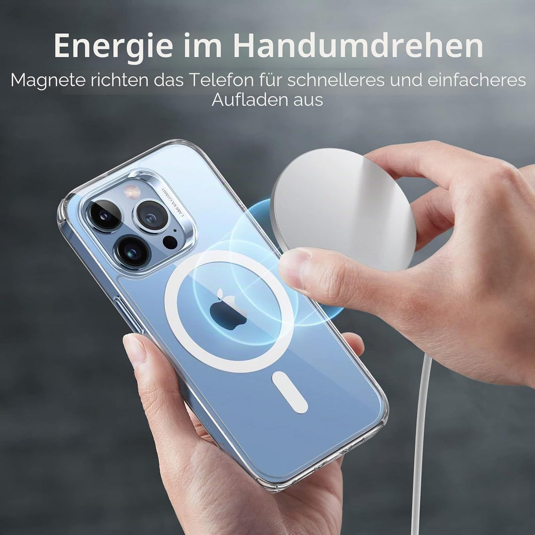 ESR für iPhone 13 Pro Hülle, Kompatibel mit MagSafe HaloLock, Hybrid Magnetisches Kabelloses Laden,