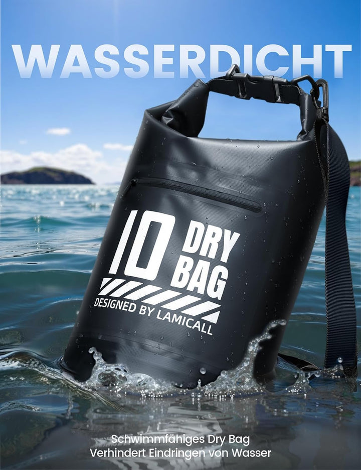 Lamicall Dry Bag, wasserdichte Tasche - [Robust &amp; Kratzfest] 5L/10L/20L/30L/40L Rucksack Wasserdicht