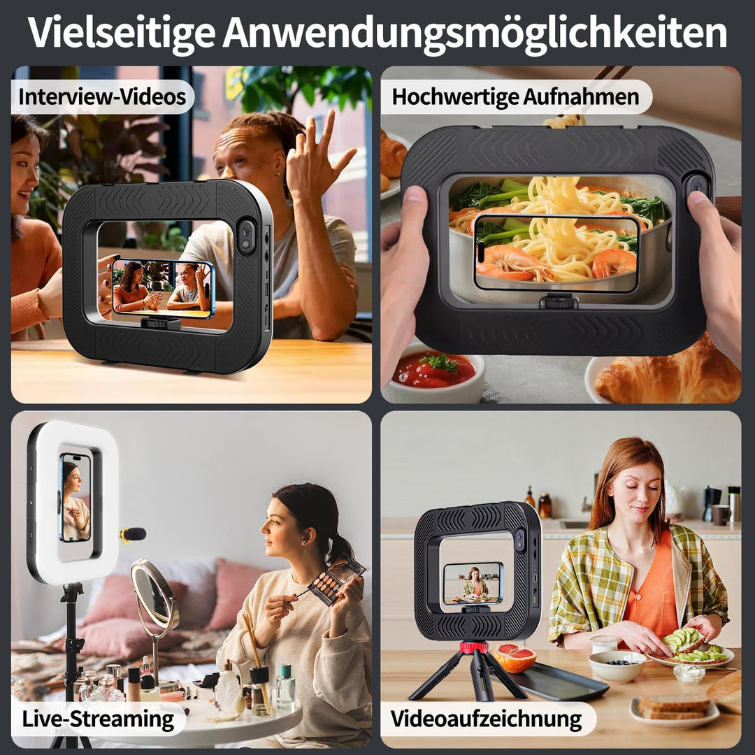 yAyusi Magnetisch Handylicht für Videoaufnahmen, Hand-Telefonstabilisator mit Licht, 8000mAh LED-Sel