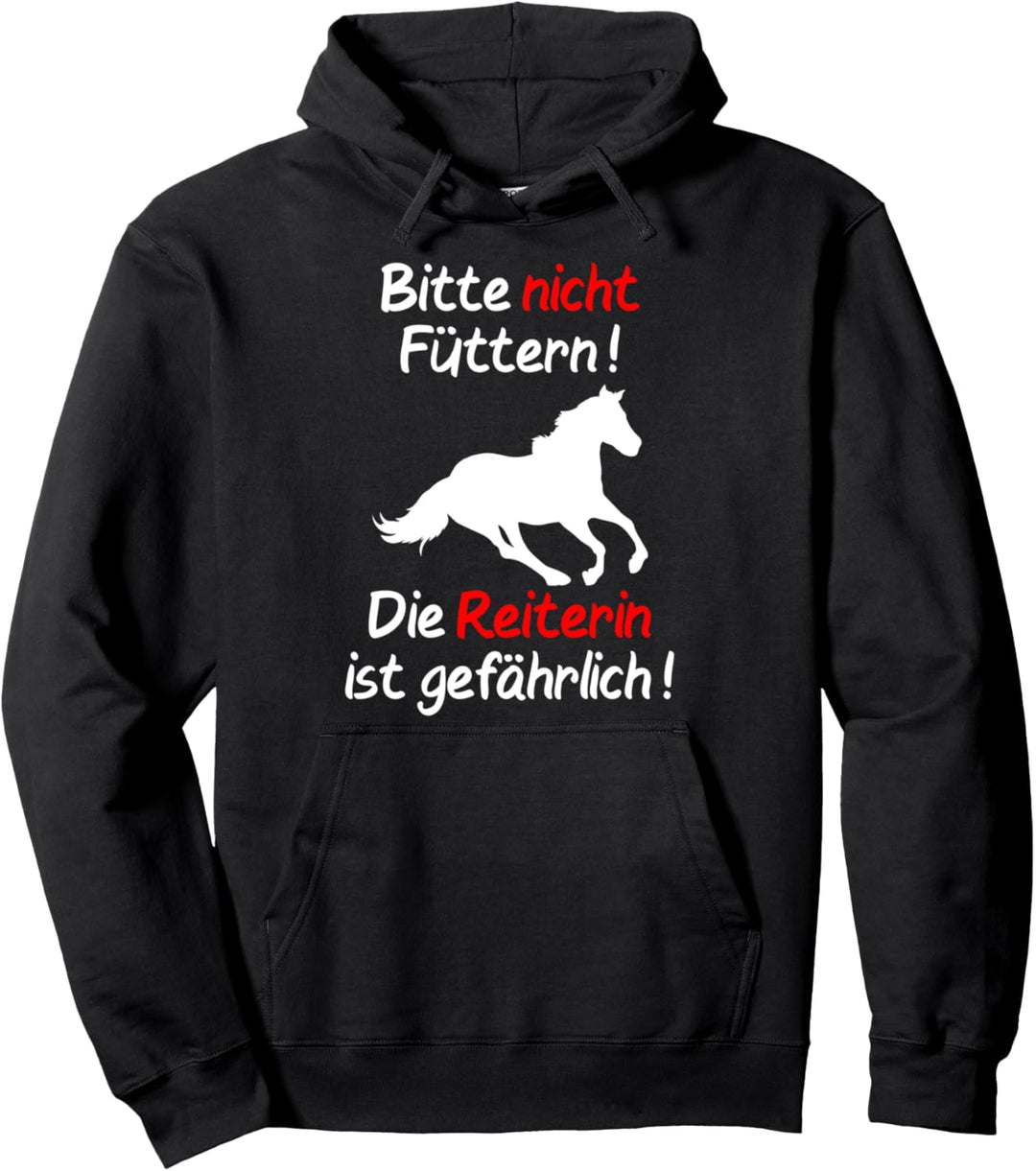 Bitte nicht füttern - lustiges Mädchen Reiter Pferde Pullover Hoodie