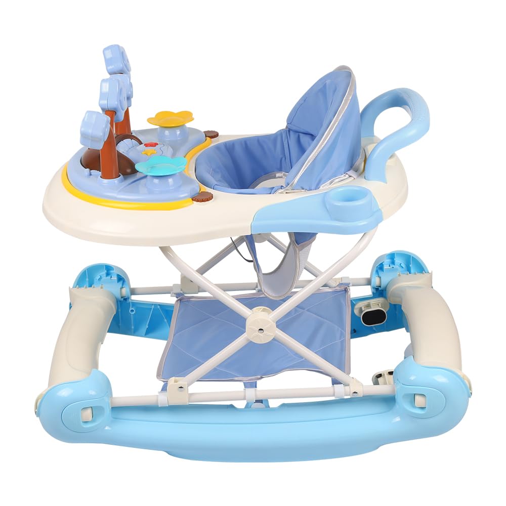 Lauflernhilfe 4 in 1, Drehspiess mit Tablett für musikalische Aktivitäten, für Babys, mit interaktiv
